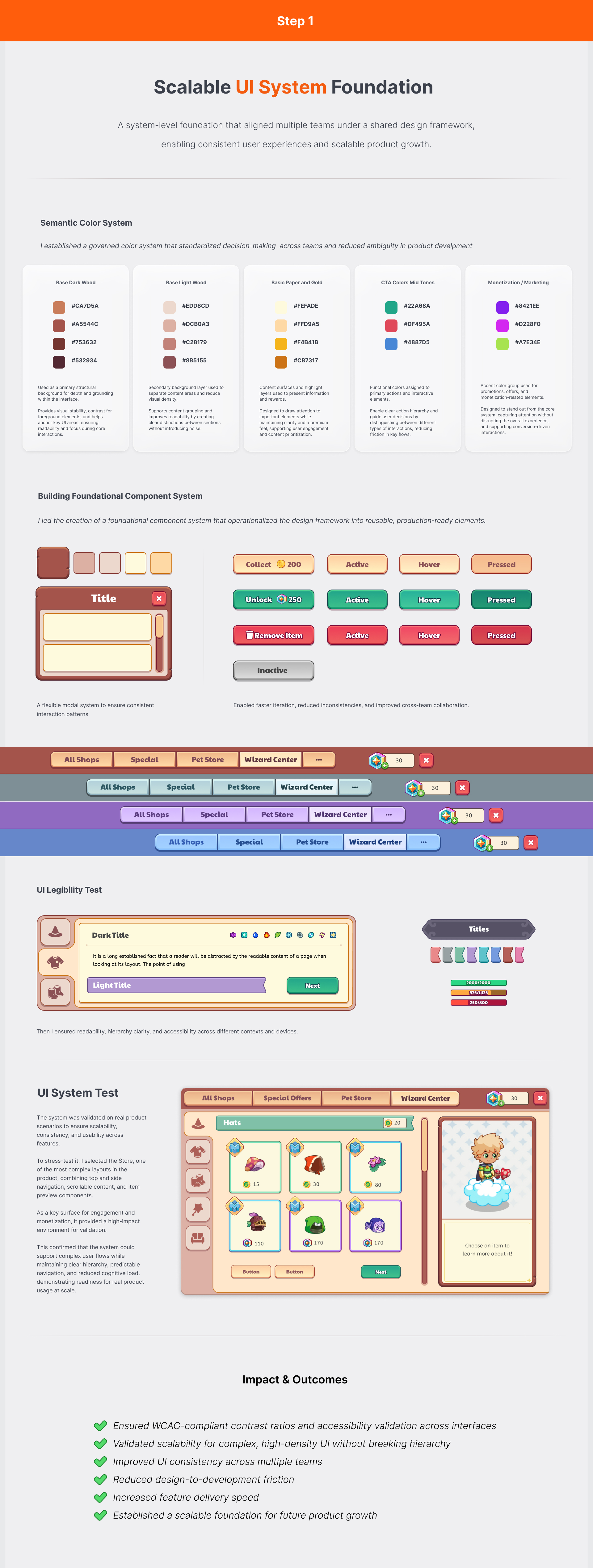 Case study page 2 — Step 1: Scalable UI System Foundation